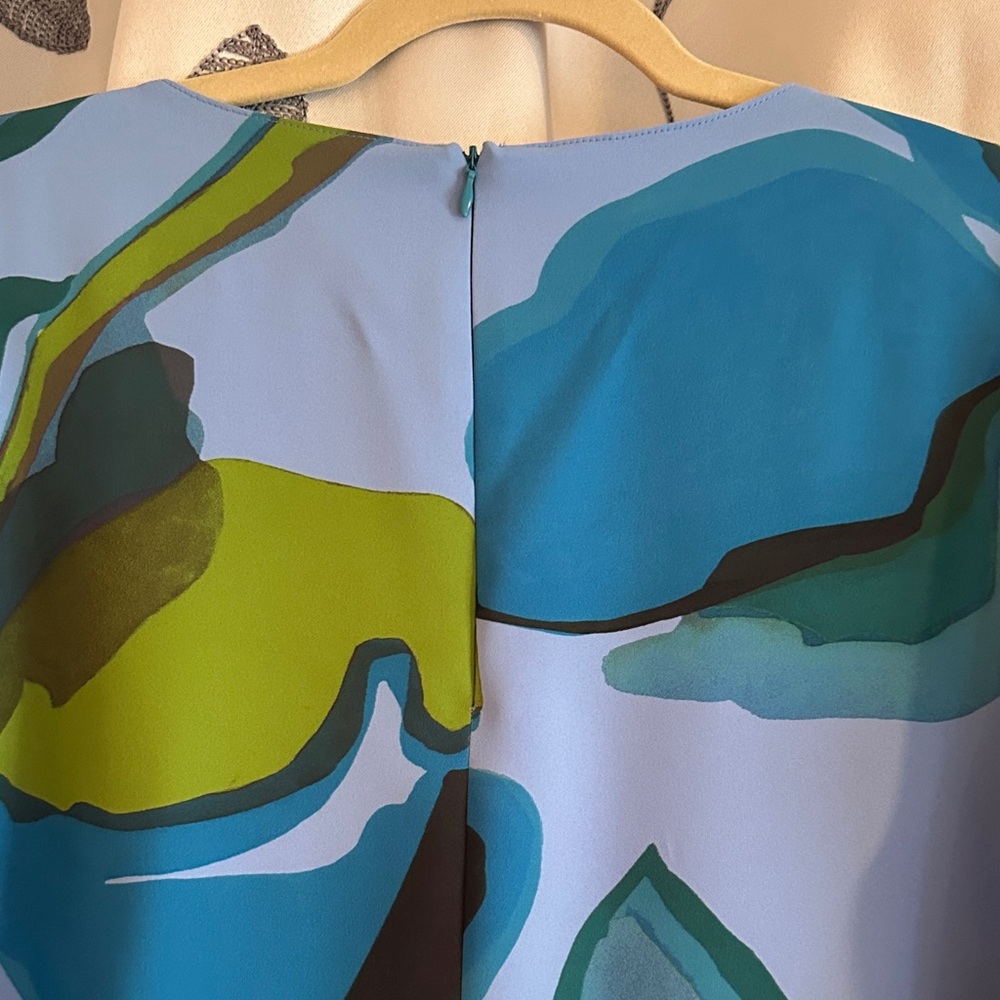 Caroline Rose Blue and Green Dress - Picture 4 of 4